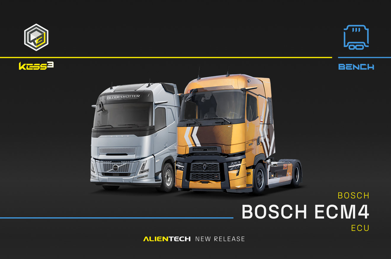 Neues BENCH-Protokoll für Bosch ECM4 Steuergeräte: Renault, Volvo und Mack LKW.