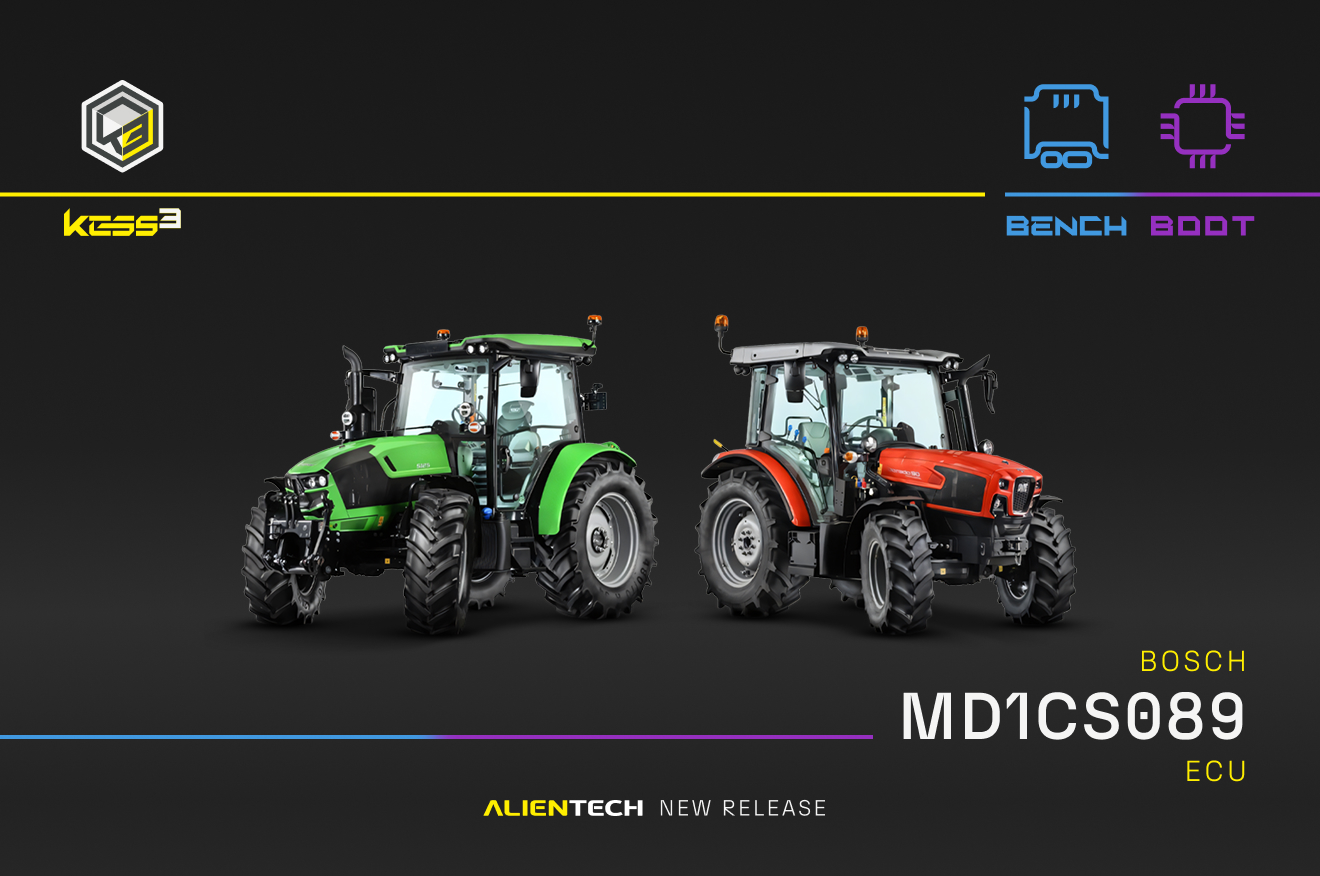 Neue BOOT Unlock- und BENCH-Protokolle für Bosch MD1CS089-Steuergeräte – Deutz, Lamborghini Tractors, SAME, Weihang und JAC Motors.